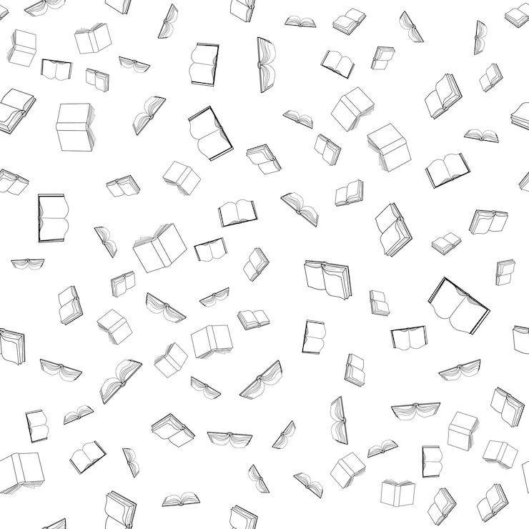 Vecteur modèle sans couture avec contour livres décoratifs illustration vectorielle
