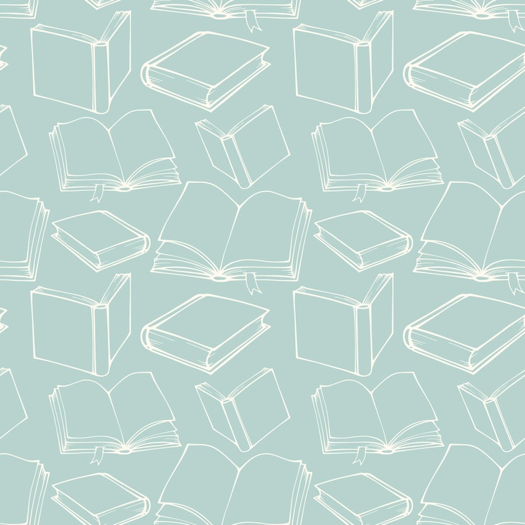 Vecteur modèle sans couture avec contour livres décoratifs
