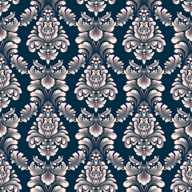 Modèle sans couture de damassé. Ornement damassé à l'ancienne de luxe classique