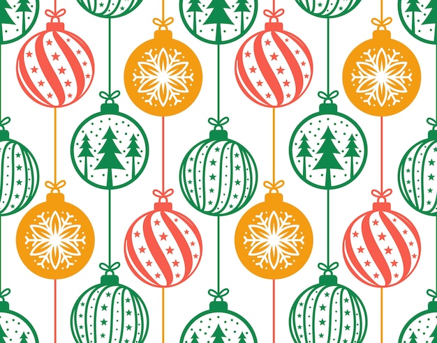 modèle sans couture de décoration de boules de Noël