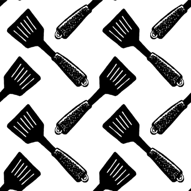 Modèle sans couture dessiné main de spatule