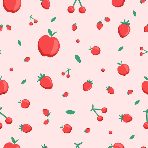 Modèle Sans Couture, Divers Fruits Mûrs Réalistes - Vector Illustration