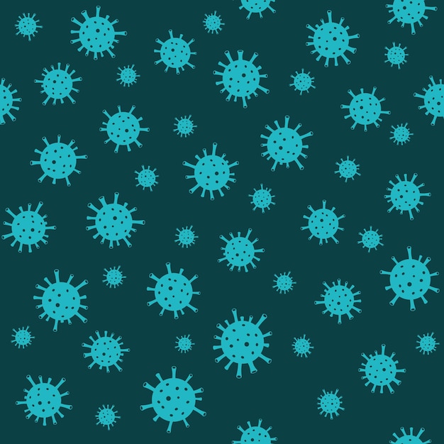 Modèle Sans Couture De Doodle Vectoriel Simple Des Cellules De Coronavirus