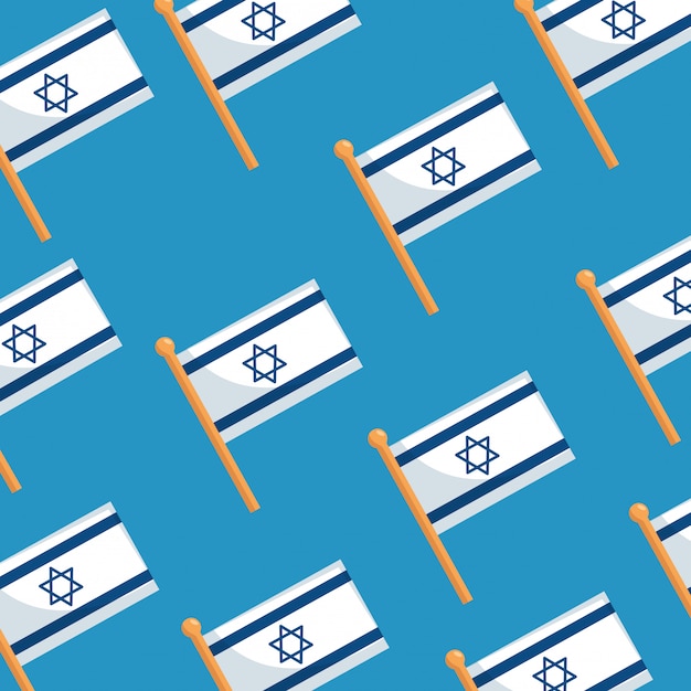 Modèle Sans Couture De Drapeaux Patriotique Israël