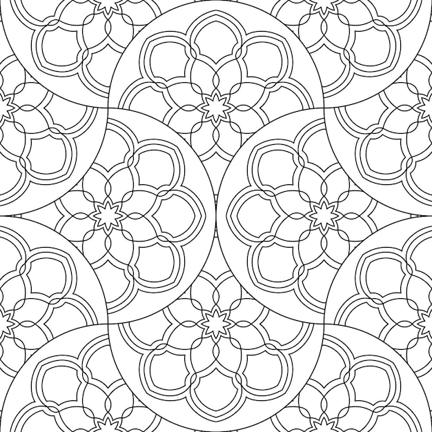 Modèle Sans Couture D'échelle De Poisson Mandala Abstraite. Tuile Ornementale, Fond De Mosaïque. Patchwork Fleuri