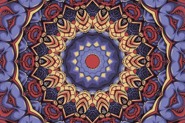 Modèle Sans Couture Ethnique Boho Art Mandala Doodle Fond Vectoriel