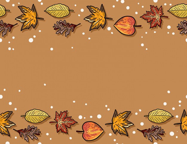 Modèle sans couture feuilles d'automne mignon érable et orme