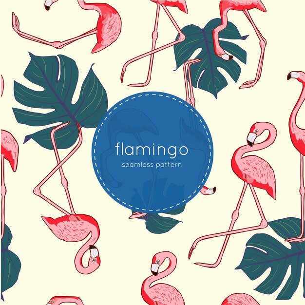 Modèle Sans Couture Flamingo Bird