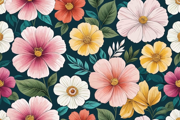 modèle sans couture avec des fleurs à l'aquarellemodèle sans couture avec des fleurs à l'aquarellepatt floral sans couture