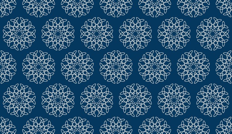 Vecteur modèle sans couture floral élégant blanc et bleu foncé de luxe abstrait