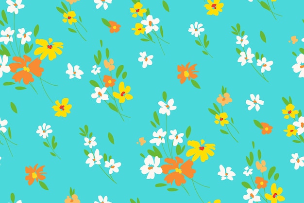 Modèle Sans Couture Floral Moderne Avec De Petites Fleurs De Jardin Sur Bois Pour La Texture Numérique Et Les Vêtements Dans Un Modèle Vectoriel Stylisé De Style Ditsy