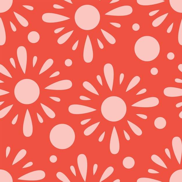 Modèle sans couture avec des formes abstraites en orange rose et rouge Illustration vectorielle colorée