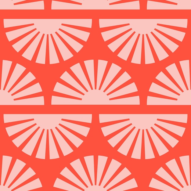 Modèle sans couture avec des formes abstraites en orange rose et rouge Illustration vectorielle colorée