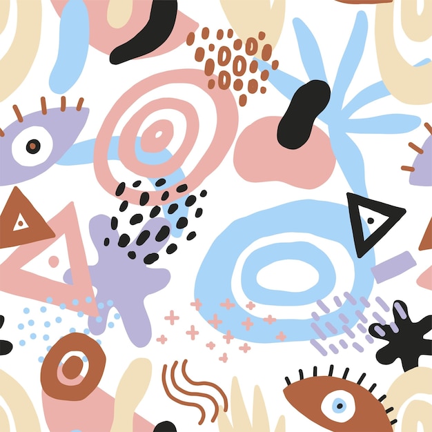 Modèle sans couture avec des formes de doodle