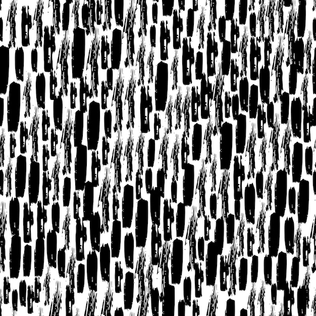 Modèle sans couture avec frottis de gribouillis dessinés à la main sombre sur fond blanc. Texture grunge abstraite. Illustration vectorielle