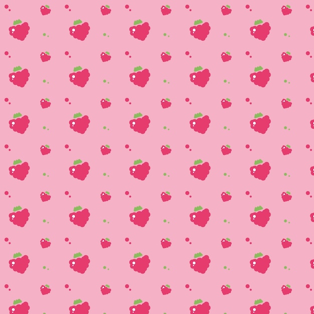 Vecteur modèle sans couture avec des fruits frais à la framboise fond d'écran de nutrition vitaminique saine sur fond vert illustration vectorielle de couleur de contour