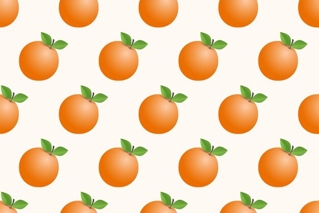 Modèle sans couture de fruits orange dessinés à la main