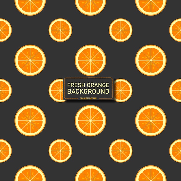 Modèle sans couture de fruits orange frais pour la vue de dessus d'arrière-plan de l'illustration vectorielle