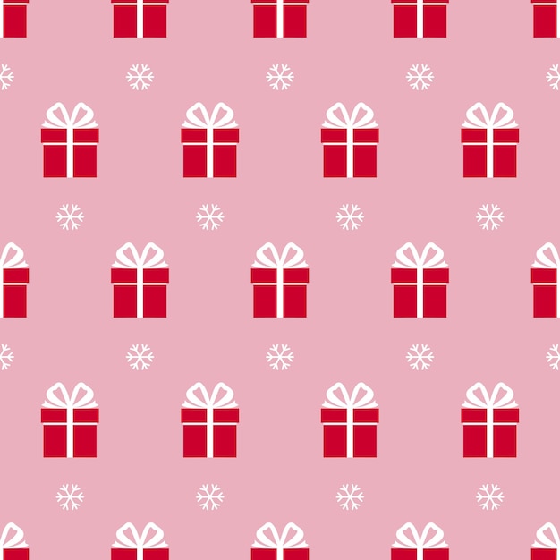 Modèle Sans Couture D'hiver De Vacances Avec Des Flocons De Neige Et Des Coffrets Cadeaux Pour Noël Et Le Nouvel An