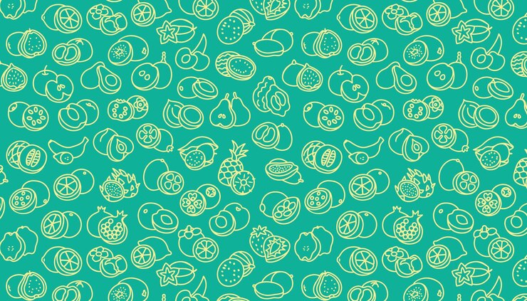 Vecteur modèle sans couture avec des icônes de fruits
