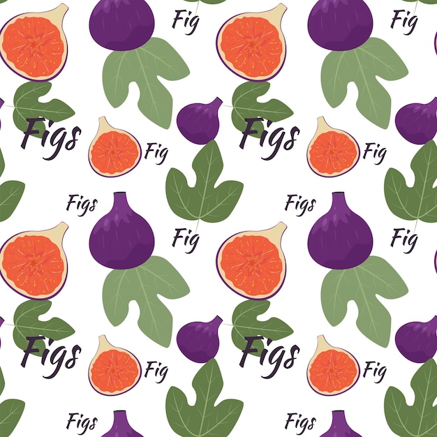 Modèle sans couture avec illustration vectorielle de figues