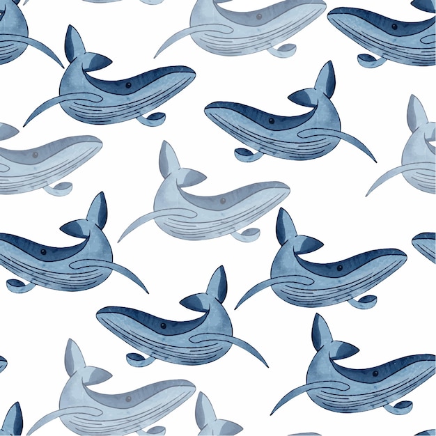 Modèle sans couture avec l'image d'animaux marins Modèle sans couture d'impression pour enfants Motif bleu