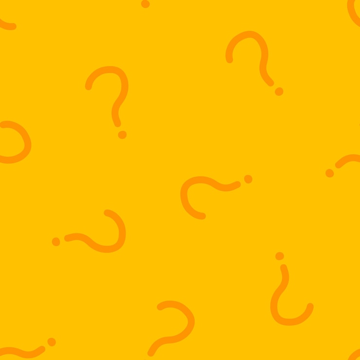 Vecteur modèle sans couture jaune avec point d'interrogation orange