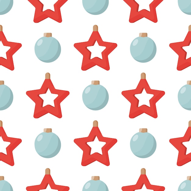 Modèle Sans Couture Avec Des Jouets D'arbre De Noël. Contexte Festif Pour Les Sites Web Et Les Applications.