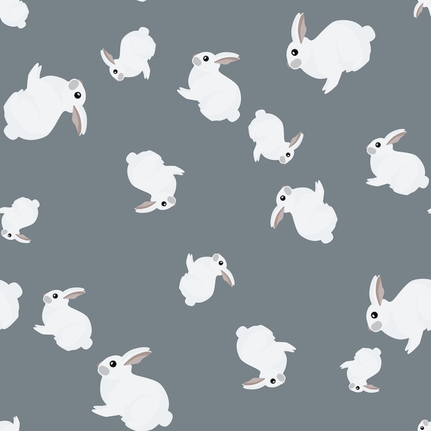 Modèle sans couture de lapin. Animaux domestiques sur fond coloré. Illustration vectorielle pour les impressions textiles, les tissus, les bannières, les toiles de fond et les papiers peints.