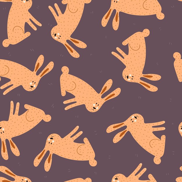 Modèle Sans Couture Avec Les Lapins De Dessin Animé