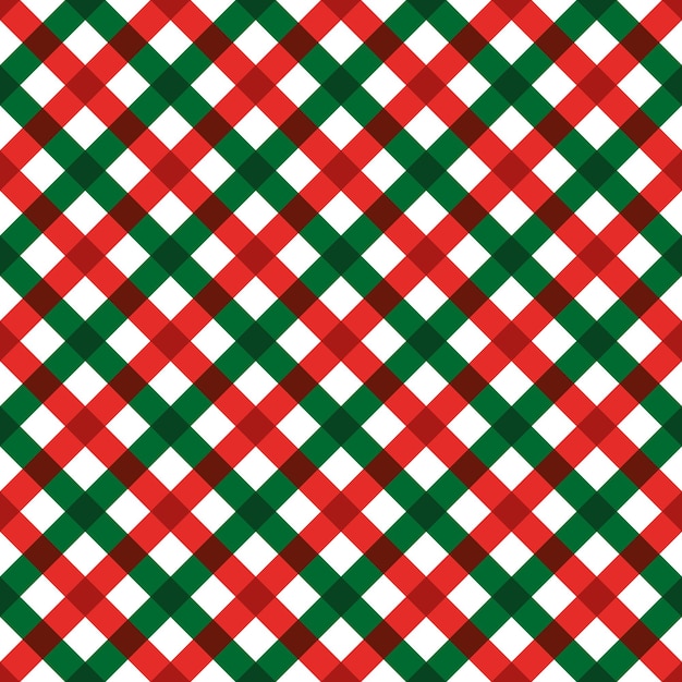 Vecteur modèle sans couture de lignes entrelacées de motif géométrique rayé de couleurs de noël vert et rouge