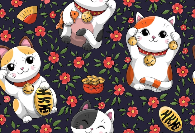 Modèle Sans Couture Maneki Neko