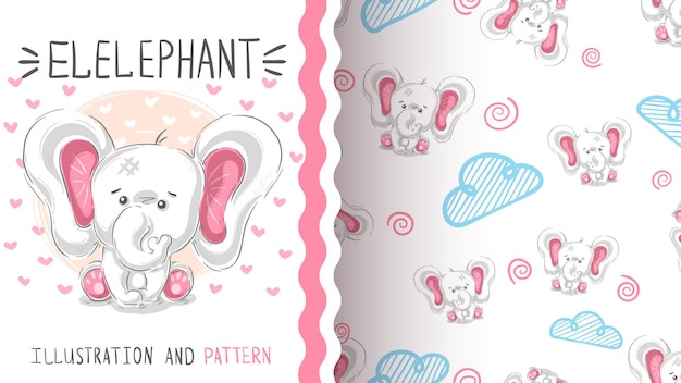 Modèle Sans Couture Mignon éléphant En Peluche