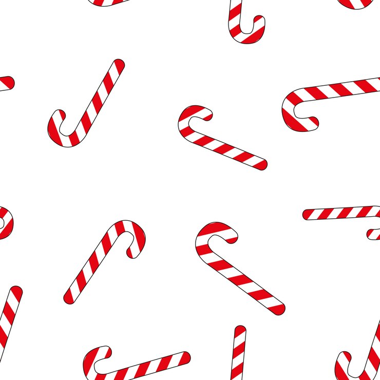 Modèle sans couture de Noël avec des bonbons sur fond blanc