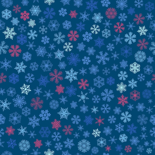 Modèle Sans Couture De Noël De Petits Flocons De Neige Bleu Clair Et Rose Sur Bleu