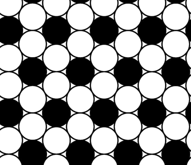 Modèle Sans Couture Noir Et Blanc Avec Fond De Formes De Cercles Texture Répétitive De Vecteur