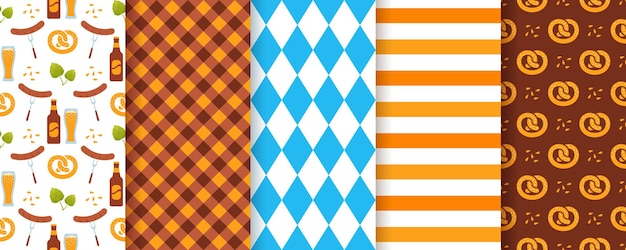 Modèle Sans Couture D'oktoberfest. Arrière-plans D'octoberfest. Illustration Vectorielle.