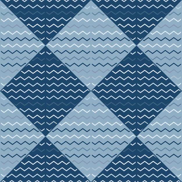Modèle sans couture ondulé dessiné à la main Ornement de mosaïque de lignes abstraites en zigzag
