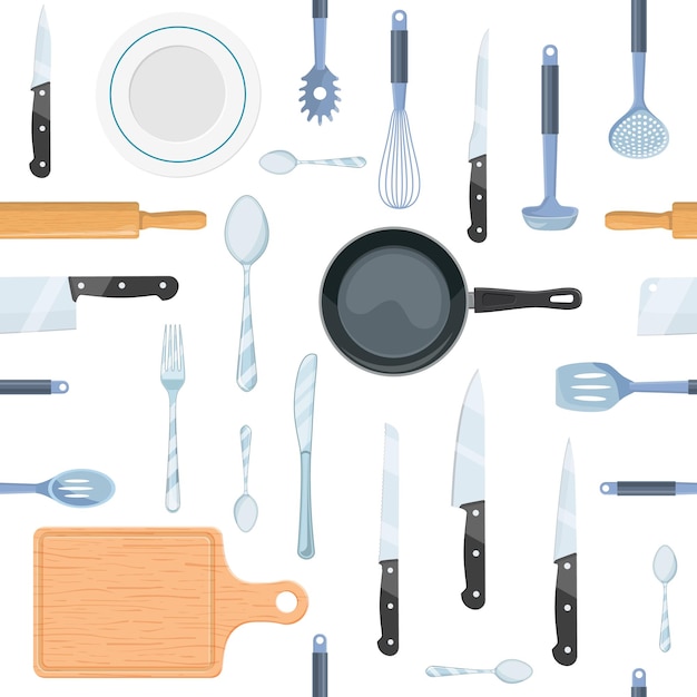 Modèle sans couture d'outils de cuisine