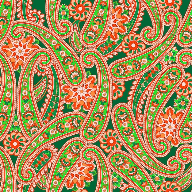 Modèle Sans Couture Avec Paisley Dans Un Style Traditionnel Indien Pour Les Tissus