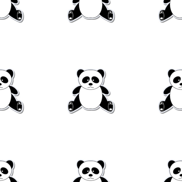 Modèle sans couture avec panda. Arrière-plan sans fin. Bon pour les cartes postales, les impressions, le papier d'emballage et les arrière-plans. Vecteur.