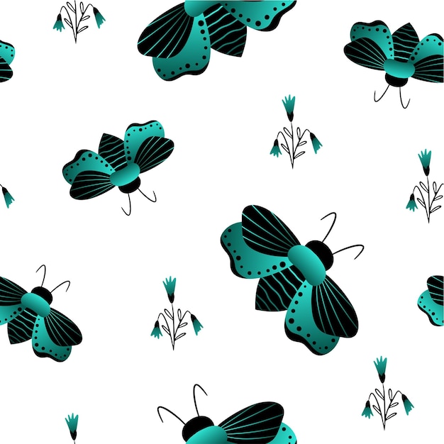 Modèle Sans Couture De Papillons Dégradés Et Noirs Modèle Pour La Conception De Tissus à La Mode Textiles De Maison Vêtements Papier Peint Rideaux D'emballage Inhabituels Illustration Vectorielle