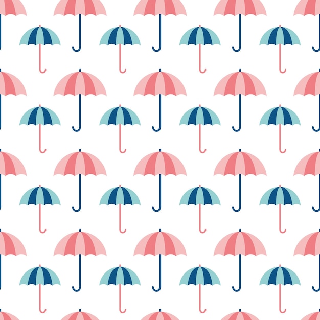 Modèle sans couture avec parapluies roses et bleus