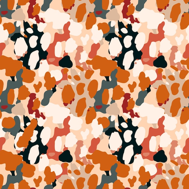 Vecteur modèle sans couture de peau de léopard abstrait créatif fond de camouflage texturé fond d'écran de fourrure animale à la mode conception pour affiche de couverture de papier d'emballage textile en tissu illustration