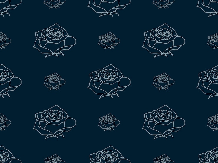Vecteur modèle sans couture de personnage de dessin animé fleur sur fond bleu