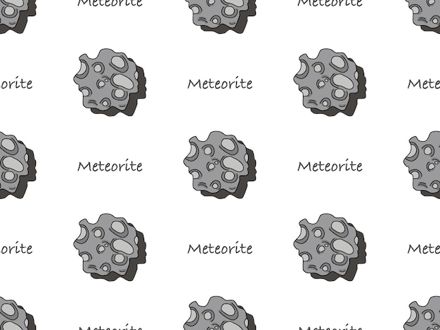 Modèle sans couture de personnage de dessin animé de météorite sur fond blanc