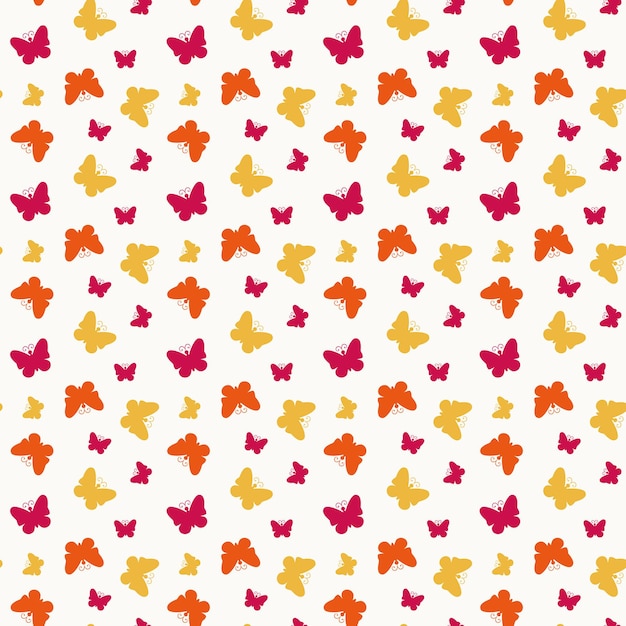 Modèle sans couture avec de petits papillons colorés. Illustration vectorielle.