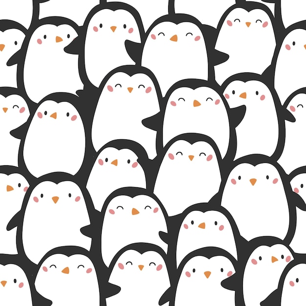 Modèle Sans Couture Avec Des Pingouins Mignons