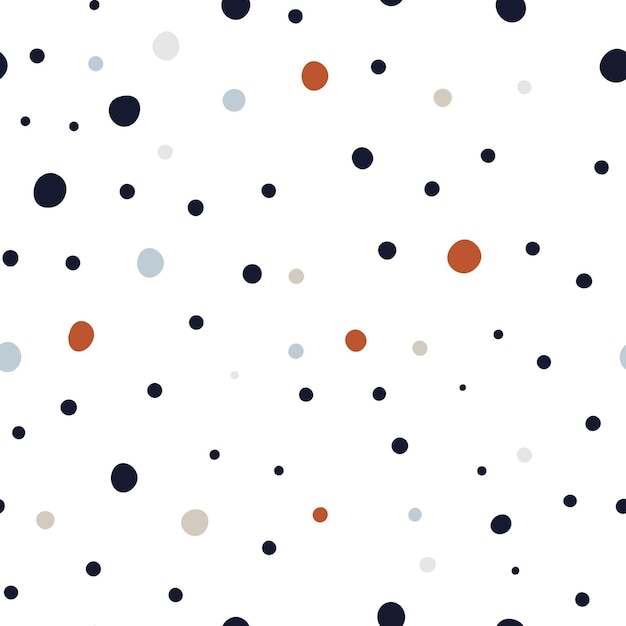 Modèle sans couture à pois Confettis mignons cercles dessinés à la main arrangés de manière abstraite