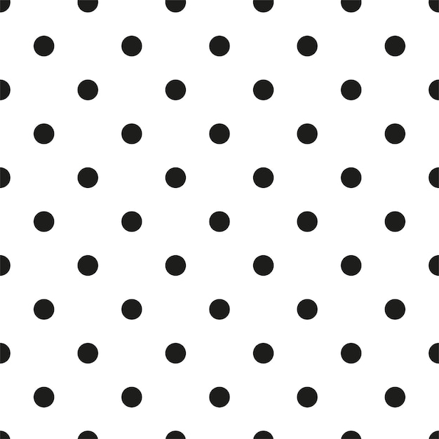 Modèle sans couture à pois noirs sur fond blanc